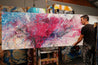 Love Masquerade 240cm x 100cm Pink Textured Abstract Painting (SOLD)-Abstract-Franko-[franko_art]-[beautiful_Art]-[The_Block]-Franklin Art Studio