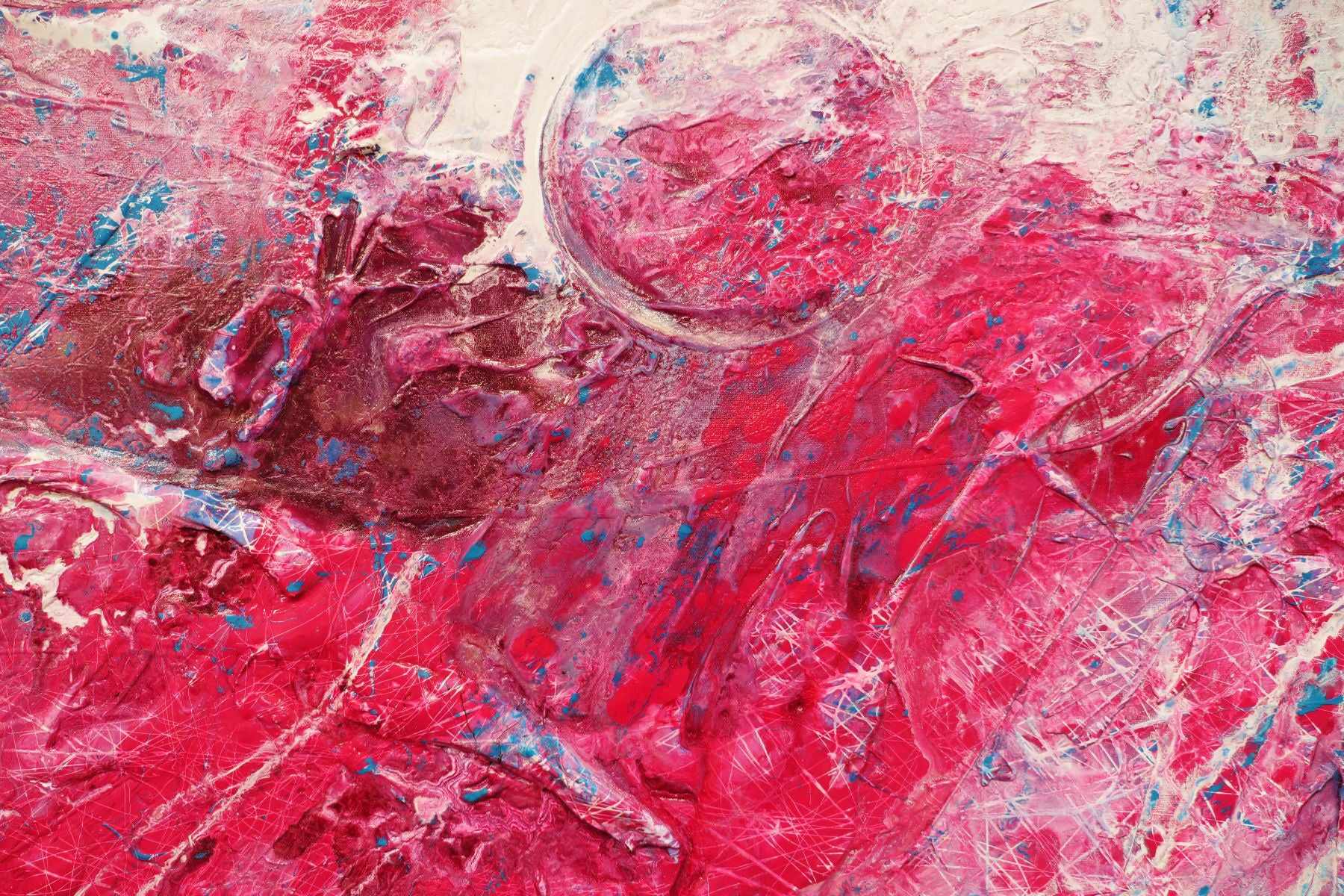Love Masquerade 240cm x 100cm Pink Textured Abstract Painting (SOLD)