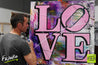 Love Squared 100cm x 100cm LOVE Robert Indiana pop art painting (SOLD)-urban pop-Franko-[franko_art]-[beautiful_Art]-[The_Block]-Franklin Art Studio