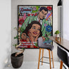 Love and Pearl Necklaces 120cm x 150cm Pearl Necklace Textured Urban Pop Art Painting (SOLD) With Custom Etched Frame-Urban Pop Art-Franko-[Franko]-[huge_art]-[Australia]-Franklin Art Studio