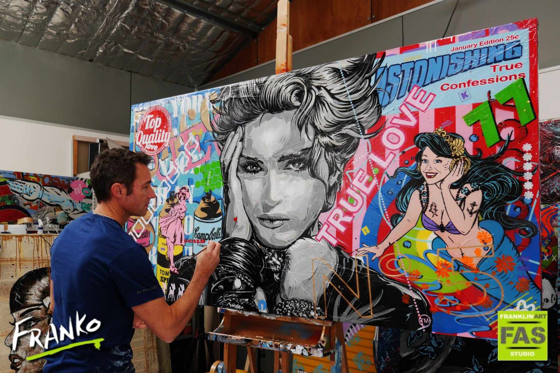 Lucky Star 190cm x 100cm Madonna Urban Pop Art Painting (SOLD)-urban pop-Franko-[franko_artist]-[Art]-[interior_design]-Franklin Art Studio
