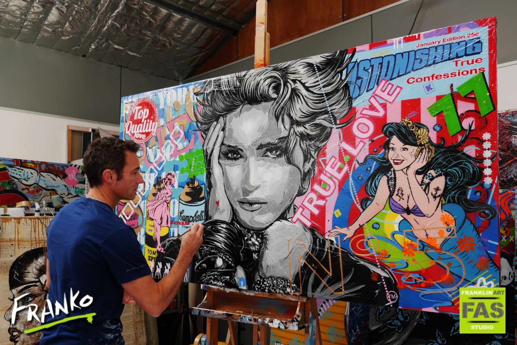 Lucky Star 190cm x 100cm Madonna Urban Pop Art Painting (SOLD)-urban pop-[Franko_Artist]-[The_Block]-[Dream_Homes]-[ideas]- [Grand_Designs]-Franklin Art Studio