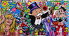 Lucky Strike Monopoly 190cm x 100cm Monopoly Man Textured Urban Pop Art Painting (SOLD)-Urban Pop Art-Franko-[Franko]-[Australia_Art]-[Art_Lovers_Australia]-Franklin Art Studio