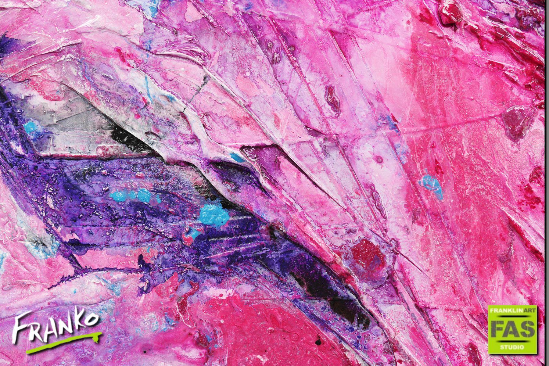 Magenta Bloom 190cm x 100cm White Pink Abstract Painting (SOLD)