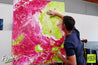 Magenta Lime Wash 120cm x 100cm Pink Green Abstract Painting (SOLD)-abstract-Franko-[franko_artist]-[Art]-[interior_design]-Franklin Art Studio