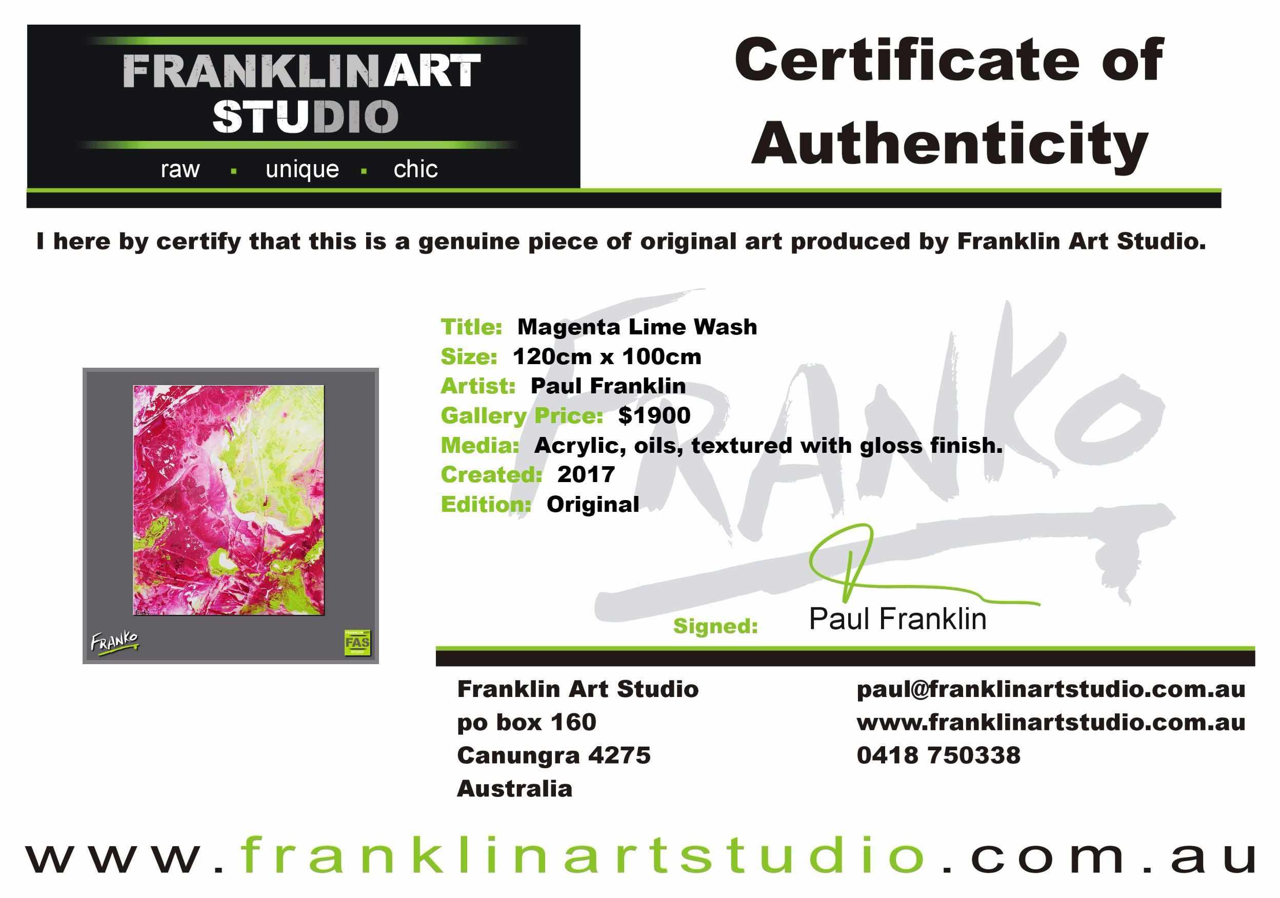 Magenta Lime Wash 120cm x 100cm Pink Green Abstract Painting (SOLD)-abstract-Franko-[franko_art]-[beautiful_Art]-[The_Block]-Franklin Art Studio