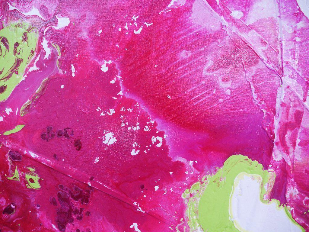 Magenta Lime Wash 120cm x 100cm Pink Green Abstract Painting (SOLD)