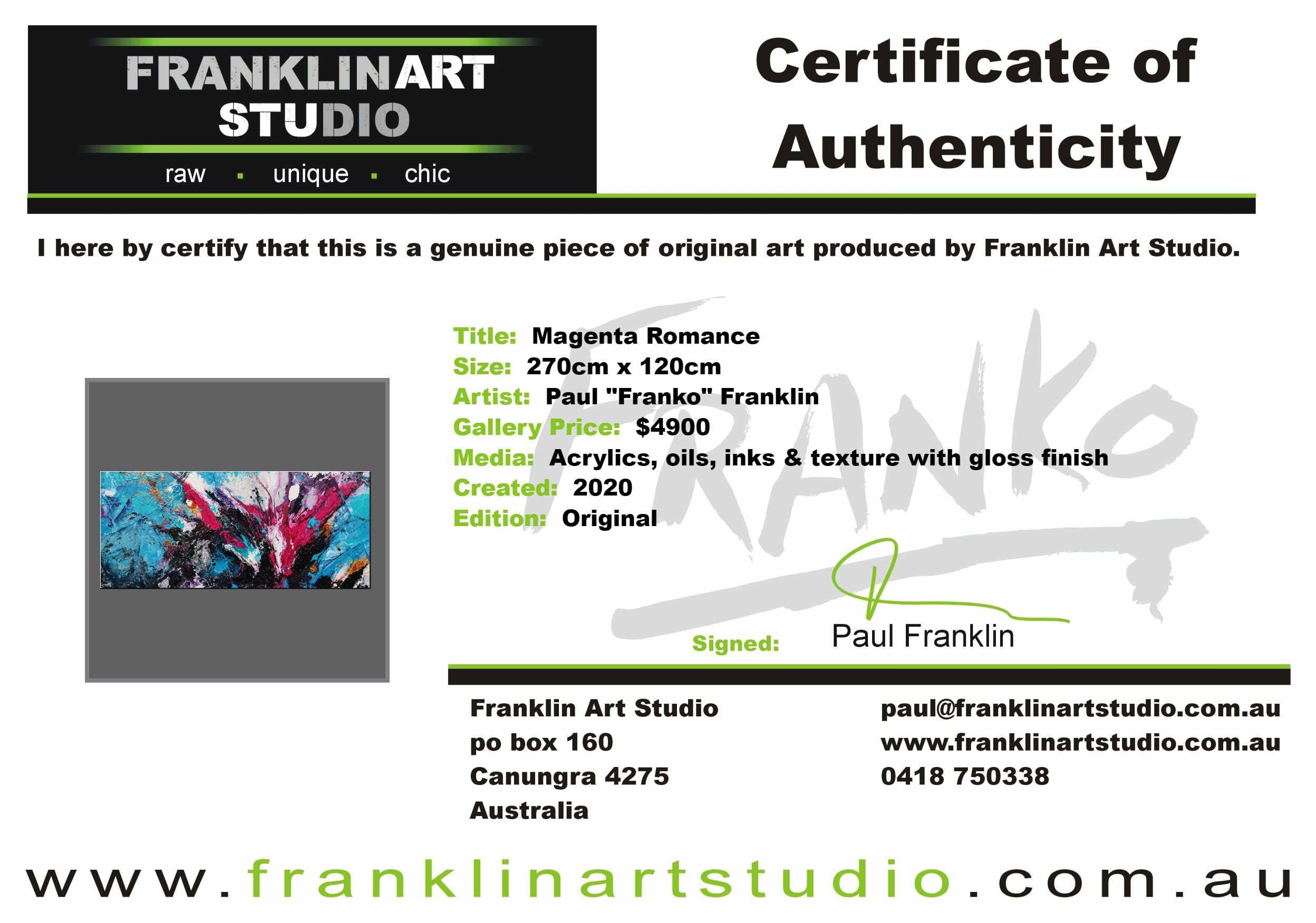 Magenta Romance 270cm x 120cm Blue Pink Textured Abstract Painting (SOLD)-Abstract-Franko-[franko_art]-[beautiful_Art]-[The_Block]-Franklin Art Studio