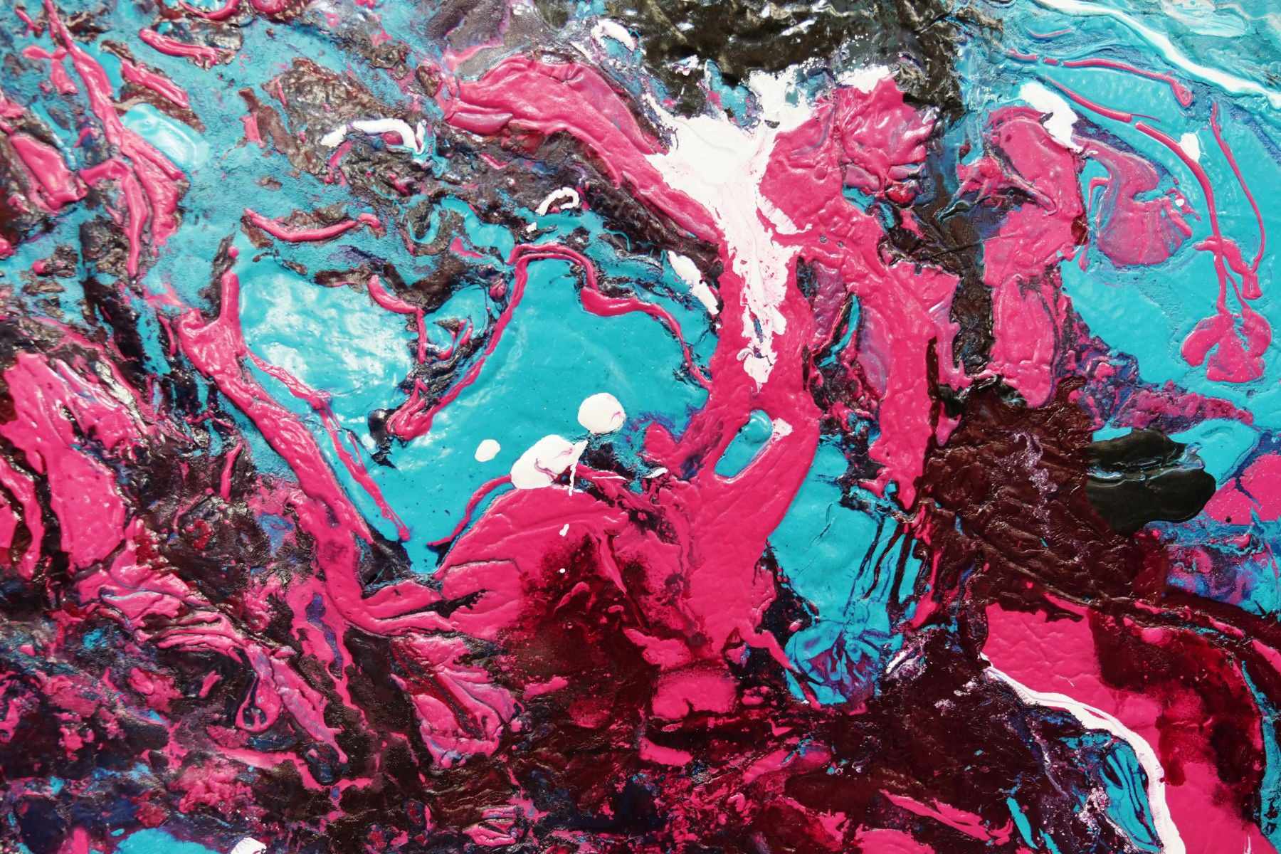 Magenta Seduction 200cm x 80cm Pink Blue Textured Abstract Painting (SOLD)