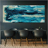 Malted Southern 200cm x 80cm Teal Cream White Textured Abstract Painting-Abstract-[Franko]-[Artist]-[Australia]-[Painting]-Franklin Art Studio