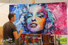 Marilyn Blue 190cm x 100cm Marilyn Monroe Painting (SOLD)-abstract realism-[Franko Artist]-[Cheryl]-[Wendy]-[Gabriela]-Franklin Art Studio
