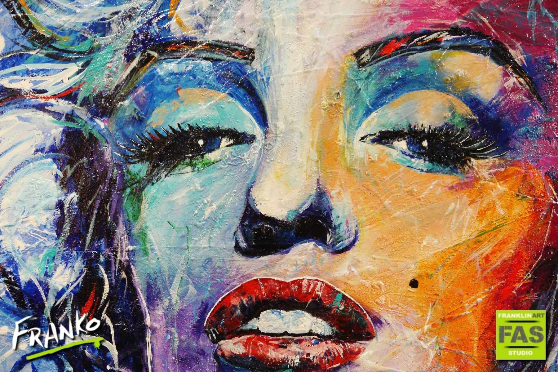 Marilyn Blue 190cm x 100cm Marilyn Monroe Painting (SOLD)