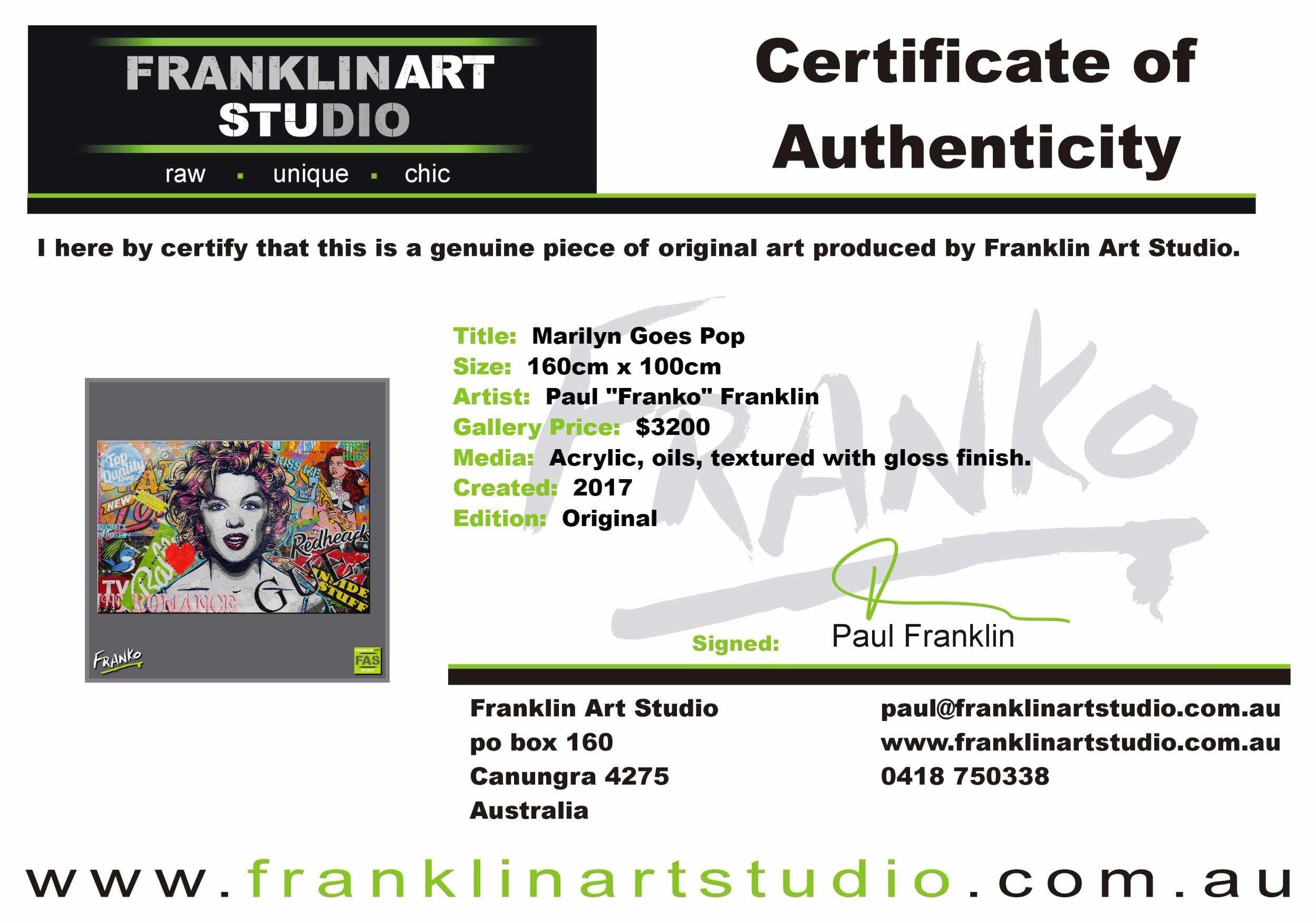 Marilyn Goes Pop 160cm x 100cm Marilyn Monroe Pop Art Painting (SOLD)-urban pop-Franko-[franko_artist]-[Art]-[interior_design]-Franklin Art Studio