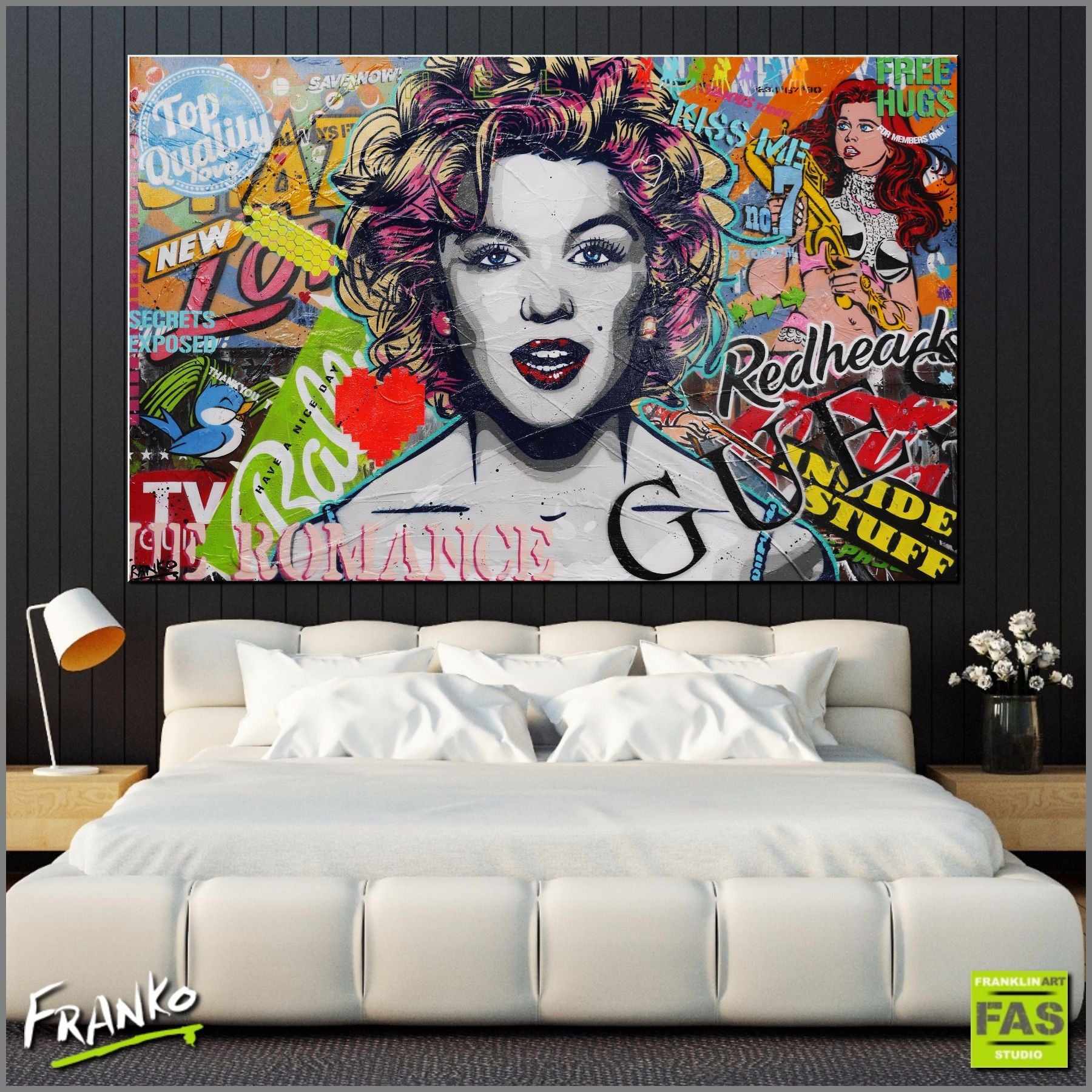 Marilyn Goes Pop 160cm x 100cm Marilyn Monroe Pop Art Painting (SOLD)-urban pop-Franko-[Franko]-[huge_art]-[Australia]-Franklin Art Studio