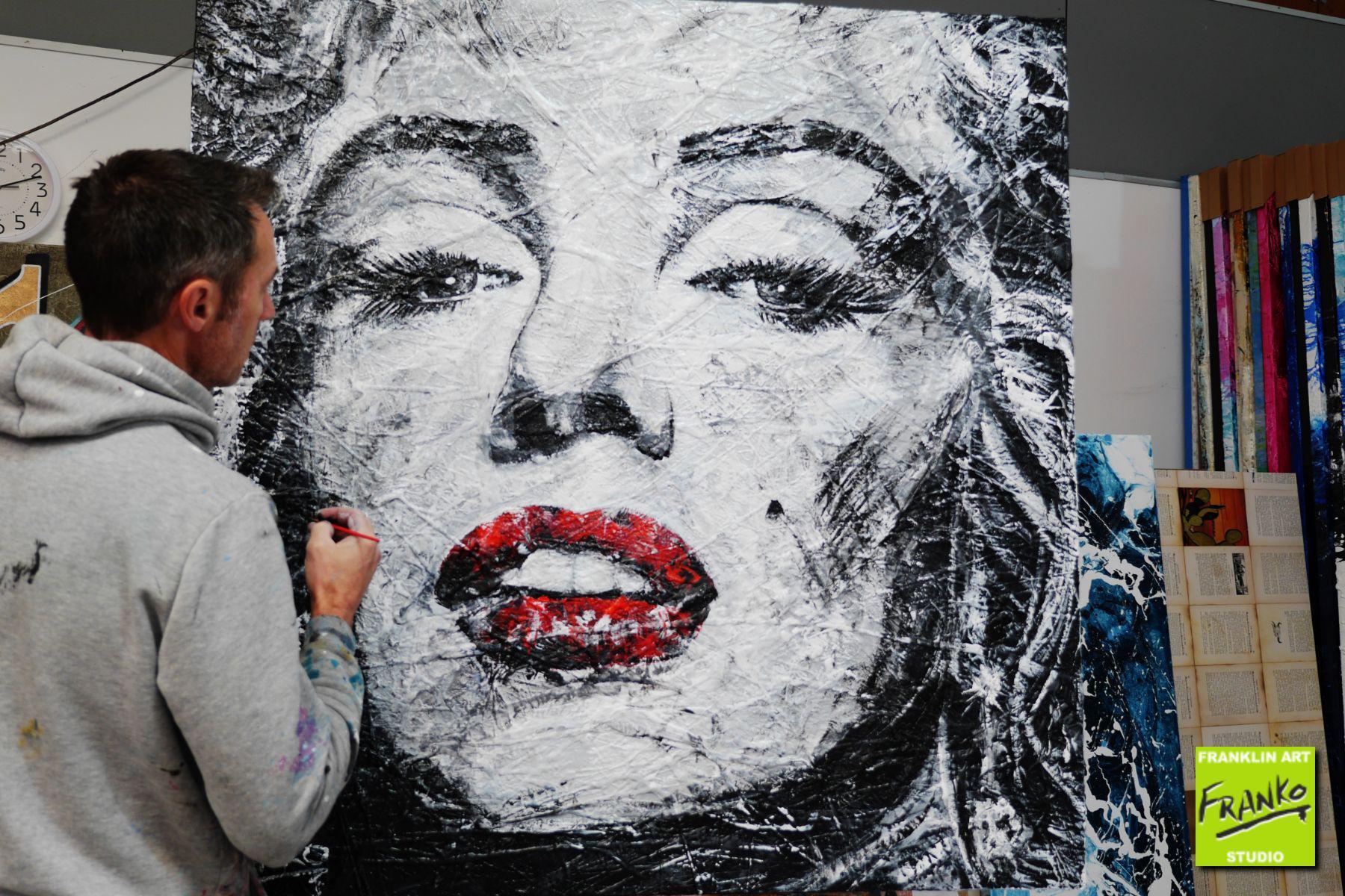 Marilyn Jazz 120cm x 120cm Marilyn Monroe Abstract Realism Painting (SOLD)-abstract realism-Franko-[franko_art]-[beautiful_Art]-[The_Block]-Franklin Art Studio