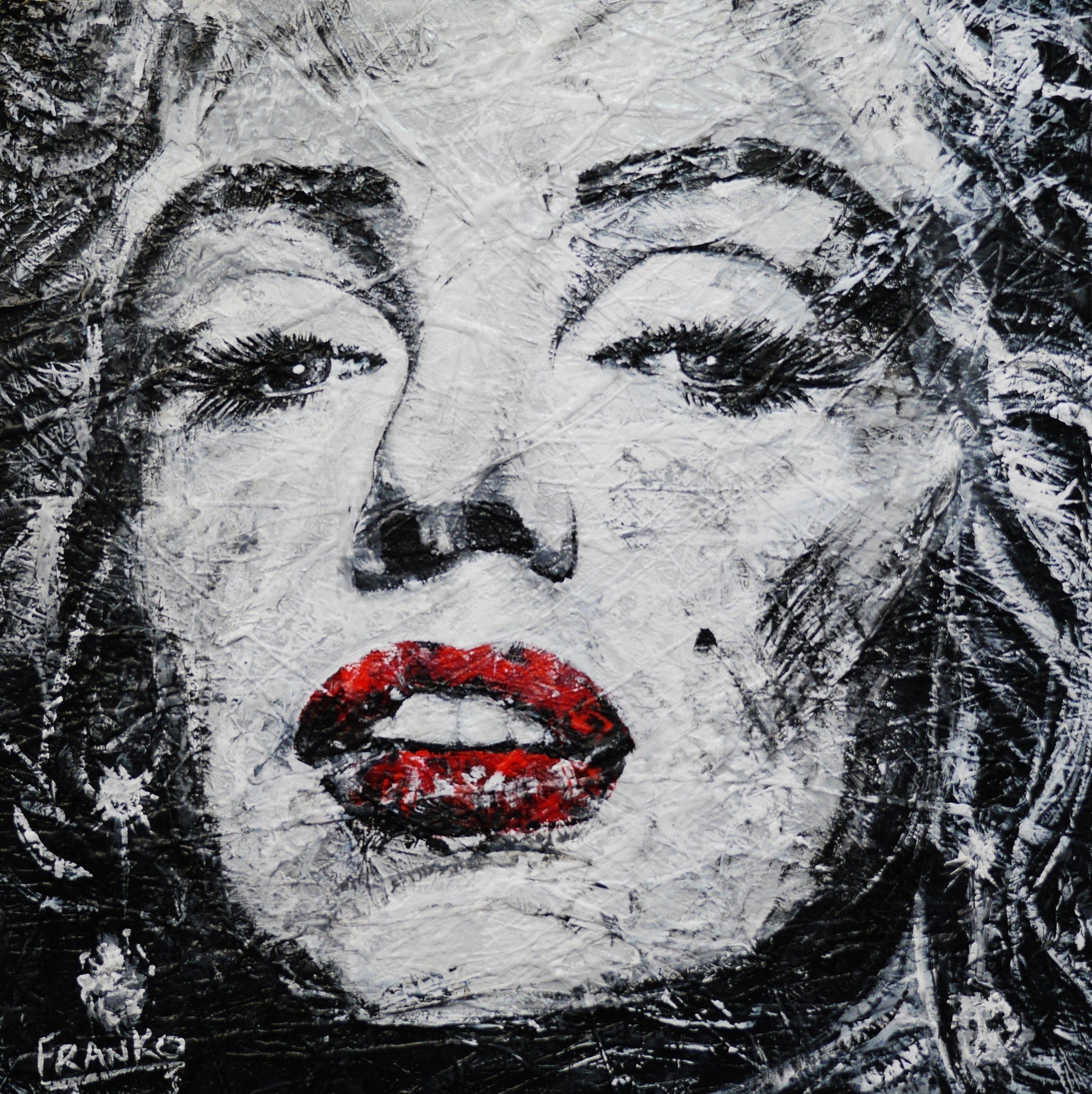Marilyn Jazz 120cm x 120cm Marilyn Monroe Abstract Realism Painting (SOLD)-abstract realism-Franko-[Franko]-[Australia_Art]-[Art_Lovers_Australia]-Franklin Art Studio