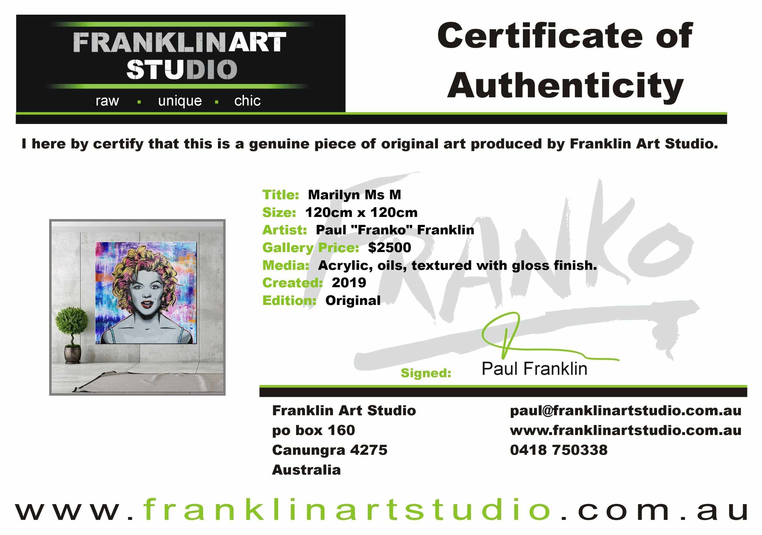 Marilyn Ms M 120cm x 120cm Marilyn Monroe Grunge base Urban Pop Painting (SOLD)-abstract realism-Franko-[franko_art]-[beautiful_Art]-[The_Block]-Franklin Art Studio