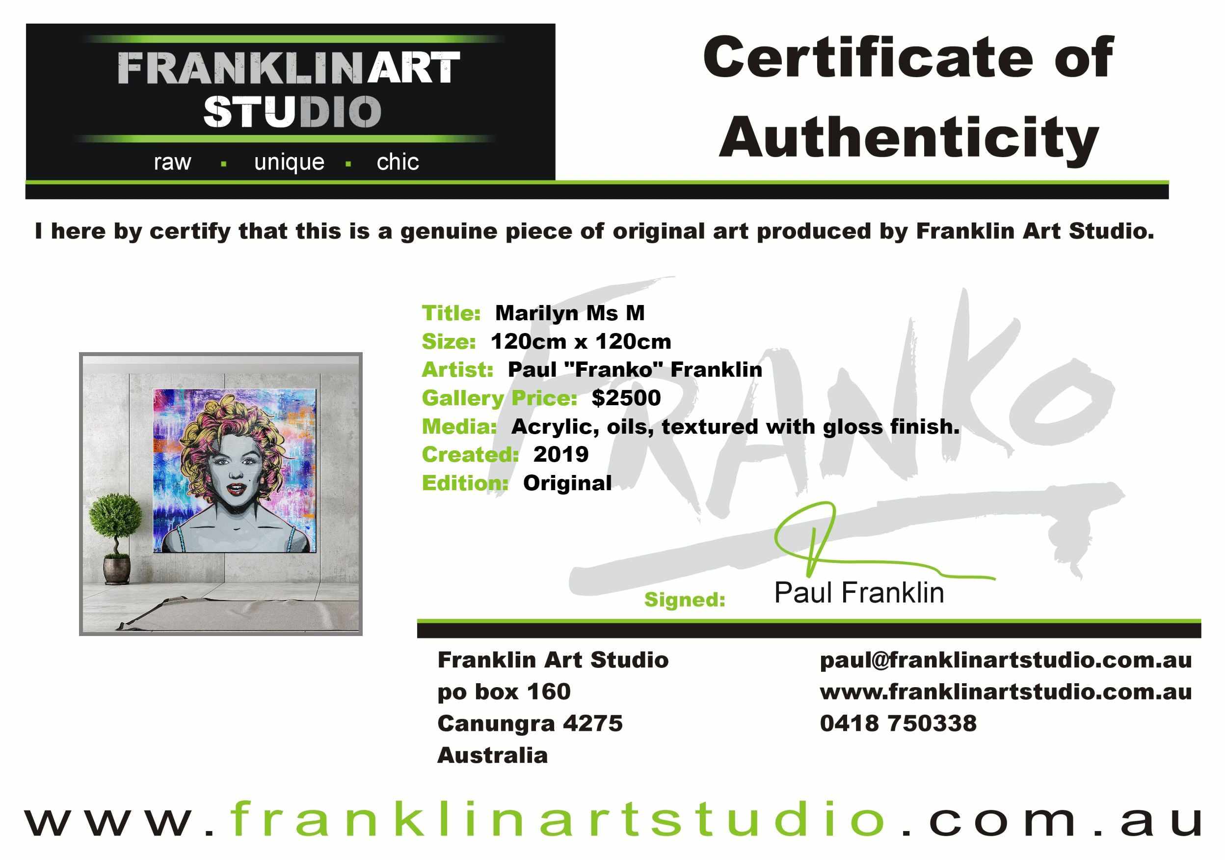 Marilyn Ms M 120cm x 120cm Marilyn Monroe Grunge base Urban Pop Painting (SOLD)-abstract realism-[Franko Artist]-[Cheryl]-[Wendy]-[Gabriela]-Franklin Art Studio