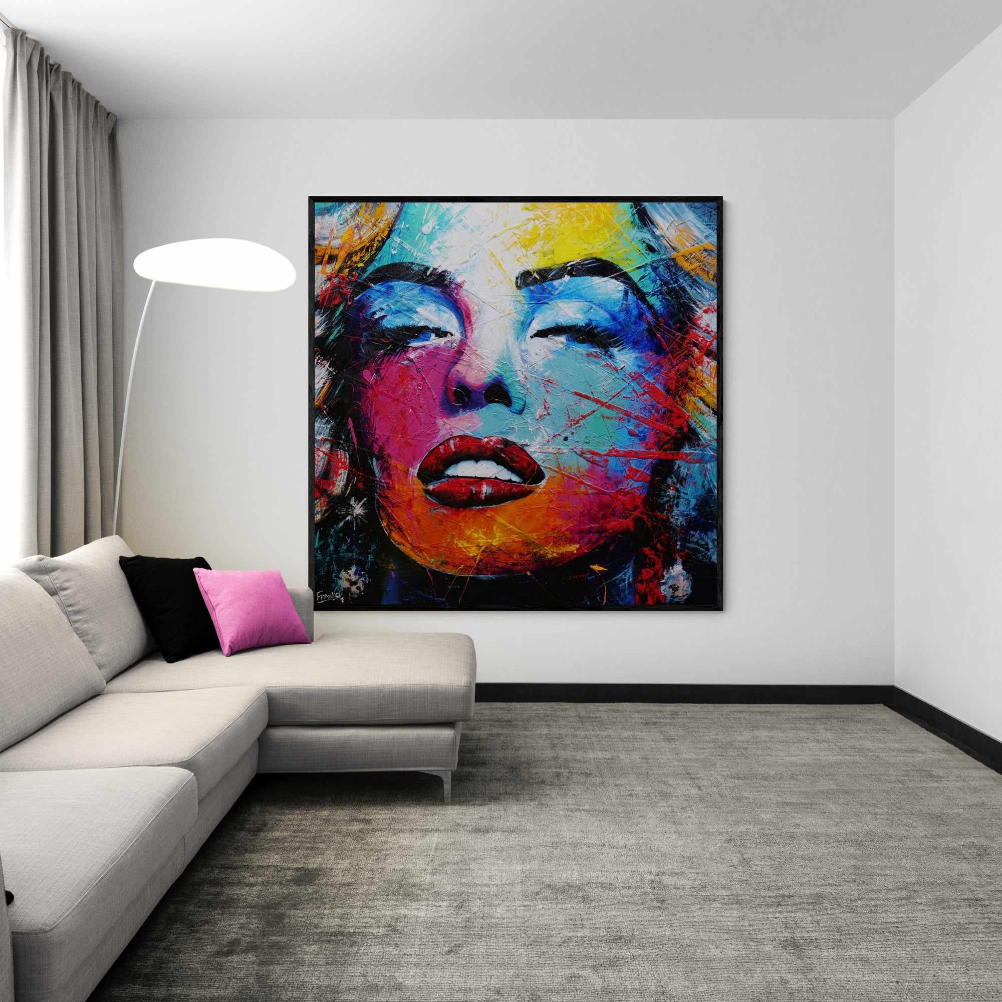 Marilyn Nectar 150cm x 150cm Marilyn Monroe Abstract Realism Textured Painting (SOLD)-people-[Franko]-[Australian]-[Popular]-[Best Selling]-Franklin Art Studio
