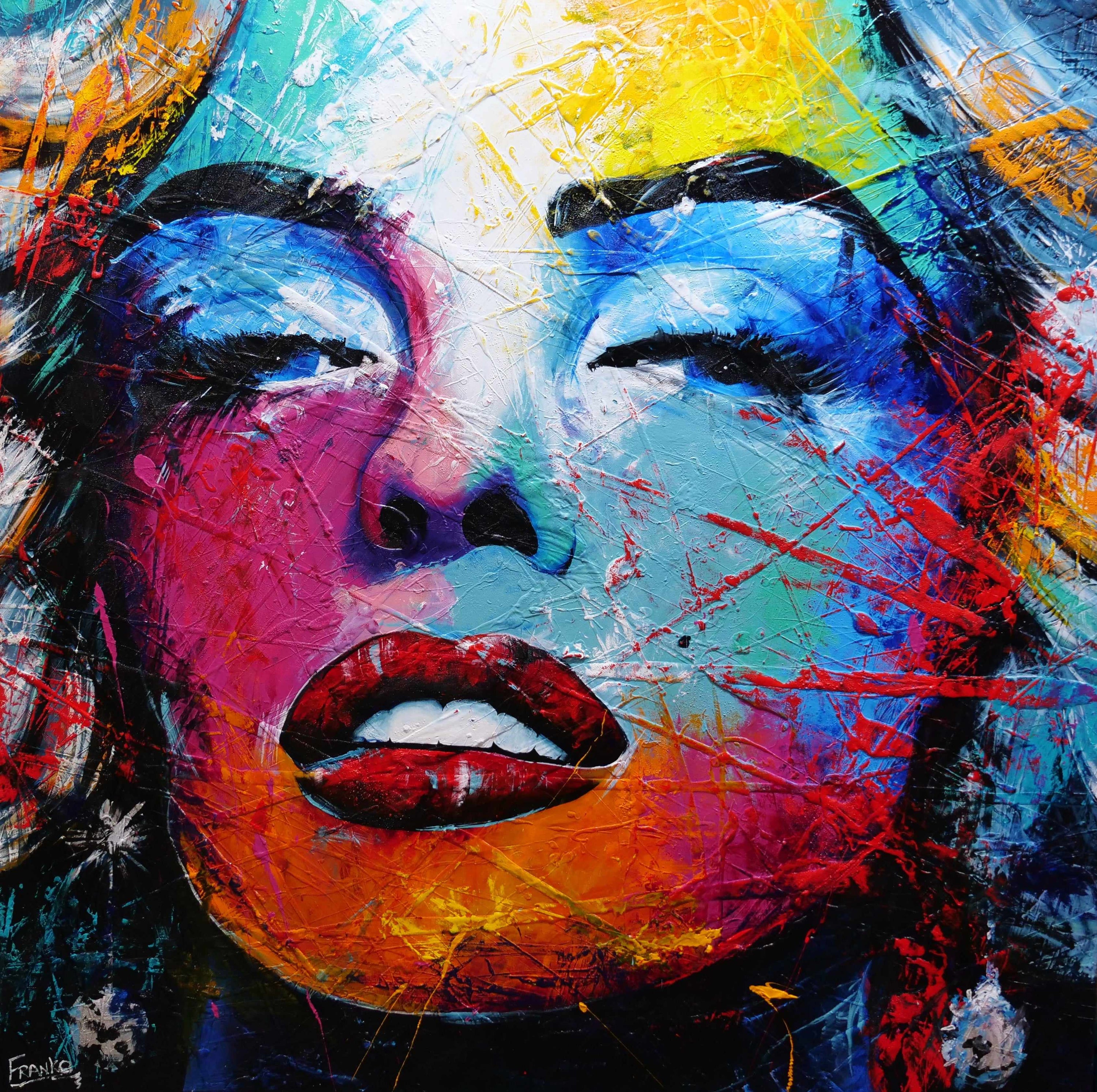 Marilyn Nectar 150cm x 150cm Marilyn Monroe Abstract Realism Textured Painting (SOLD)-people-[Franko_Artist]-[Australian_artist]-[Gold_Coast]-[Brisbane]-[modern]-[contemporary]-[original]-[Large_artwork]-Franklin Art Studio