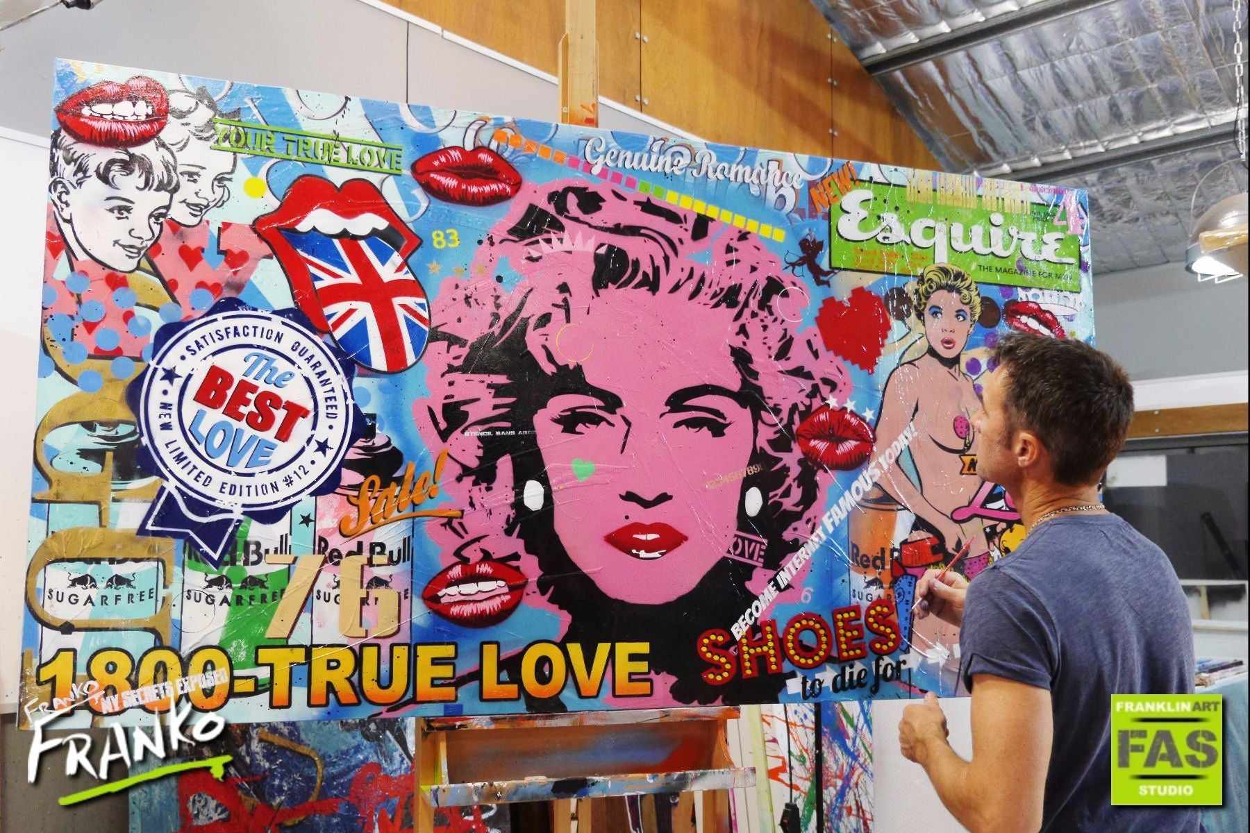 Material Girl 190cm x 100cm Madonna Pop Art Painting (SOLD)-urban pop-[Franko Artist]-[Gold Coast]-[Brisbane]-[Huge]-Franklin Art Studio