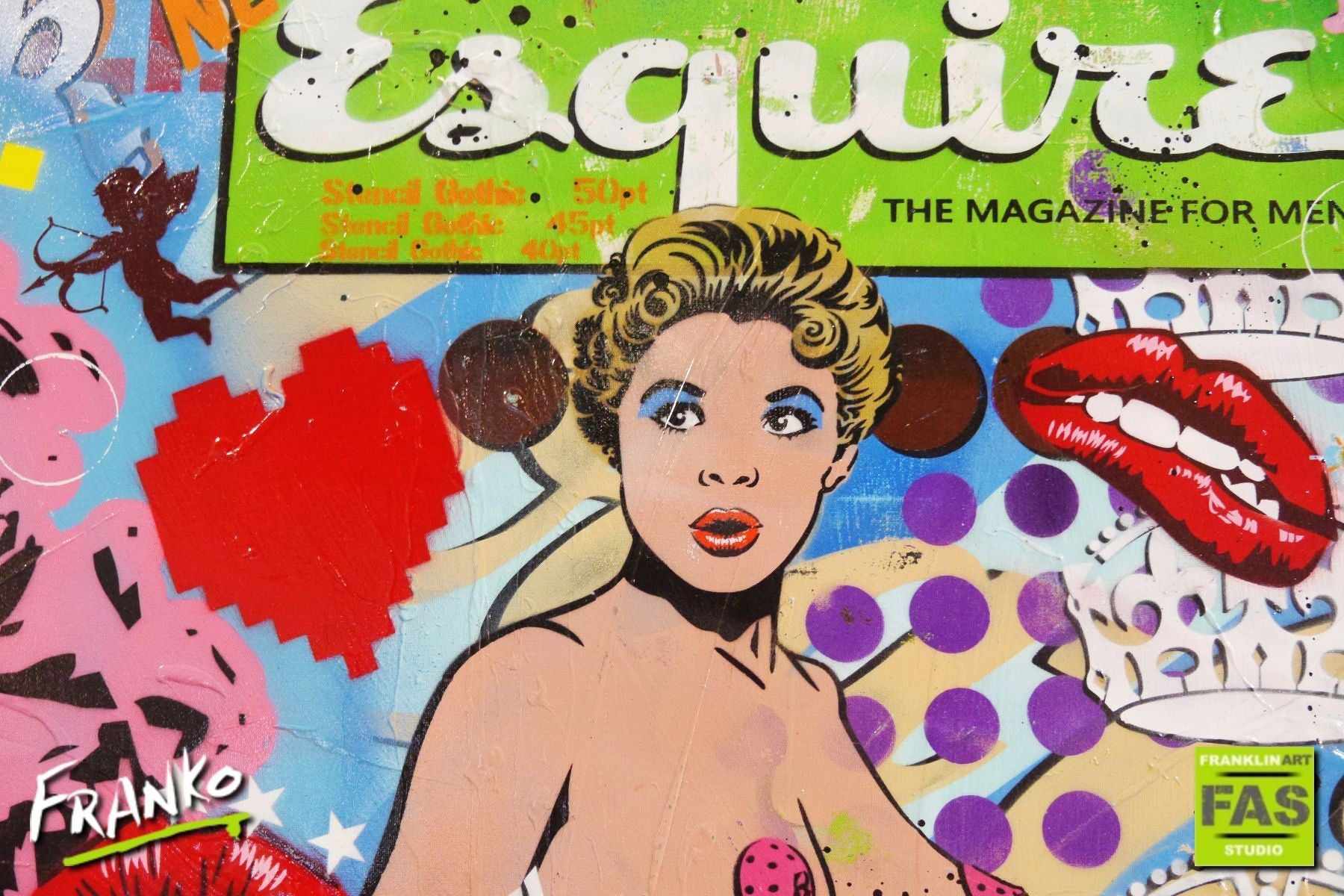Material Girl 190cm x 100cm Madonna Pop Art Painting (SOLD)-urban pop-[Franko]-[Artist]-[Australia]-[Painting]-Franklin Art Studio