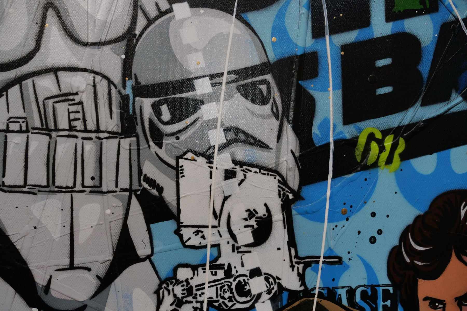 May The Force 190cm x 100cm Star Wars Textured Urban Pop Art Painting (SOLD)-Urban Pop Art-[Franko]-[Artist]-[Australia]-[Painting]-Franklin Art Studio