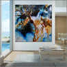 Melted Rust 150cm x 150cm Rust, Black, Blue Textured Abstract Painting (SOLD)-Abstract-Franko-[huge]-[Australian]-[best Selling]-Franklin Art Studio