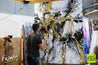 Metallic Gold Infusion 140cm x 180cm Metallic Gold White Abstract Painting (SOLD)-abstract-Franko-[franko_artist]-[Art]-[interior_design]-Franklin Art Studio