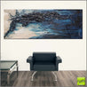 Midnight 160cm x 60cm Blue White Grey Textured Abstract Painting (SOLD)-Abstract-Franko-[Franko]-[huge_art]-[Australia]-Franklin Art Studio