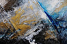 Midnight Atmosphere 190cm x 100cm Black White Blue Textured Abstract Painting (SOLD)-Abstract-[Franko]-[Artist]-[Australia]-[Painting]-Franklin Art Studio