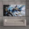 Midnight Atmosphere 190cm x 100cm Black White Blue Textured Abstract Painting (SOLD)-Abstract-Franko-[huge]-[Australian]-[best Selling]-Franklin Art Studio
