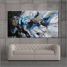 Midnight Atmosphere 190cm x 100cm Black White Blue Textured Abstract Painting (SOLD)-Abstract-Franko-[Franko]-[huge_art]-[Australia]-Franklin Art Studio