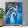 Midnight Blu 75cm x 100cm Blue White Textured Abstract Painting (SOLD)-Abstract-Franko-[franko_artist]-[Art]-[interior_design]-Franklin Art Studio