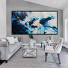 Midnight Candy 240cm x 120cm White Blue Textured Abstract Painting (SOLD)-Abstract-Franko-[franko_artist]-[Art]-[interior_design]-Franklin Art Studio