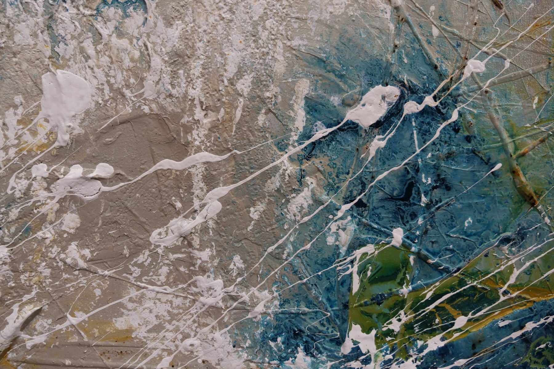 Midnight Denim 160cm x 100cm Denim Blue Rust Malt White Textured Abstract Painting (SOLD)