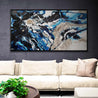 Midnight Flow 190cm x 100cm Black Blue Grey Textured Abstract Painting (SOLD)-Abstract-Franko-[Franko]-[huge_art]-[Australia]-Franklin Art Studio