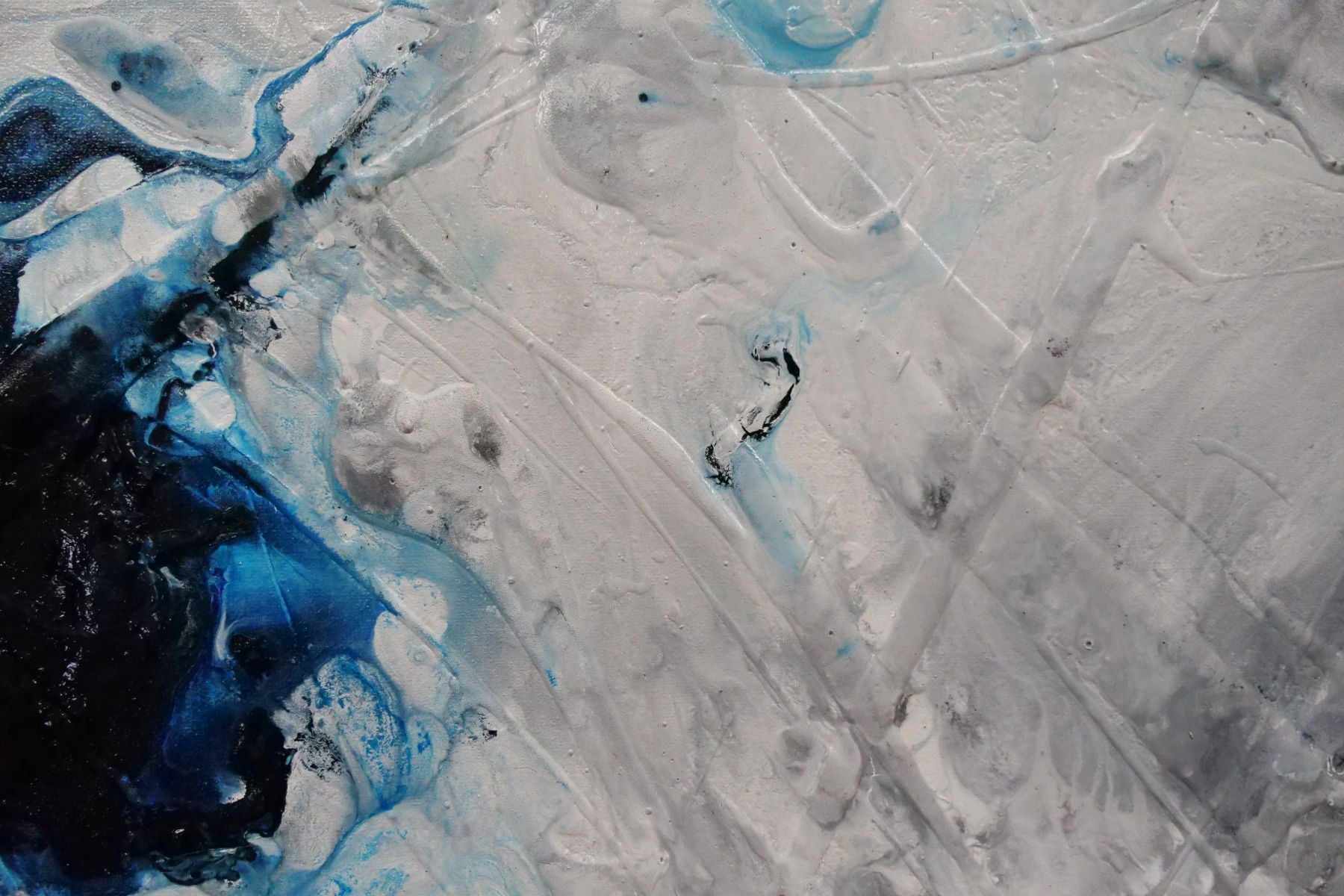 Midnight Genie 160cm x 100cm Blue Grey Textured Abstract Painting (SOLD)