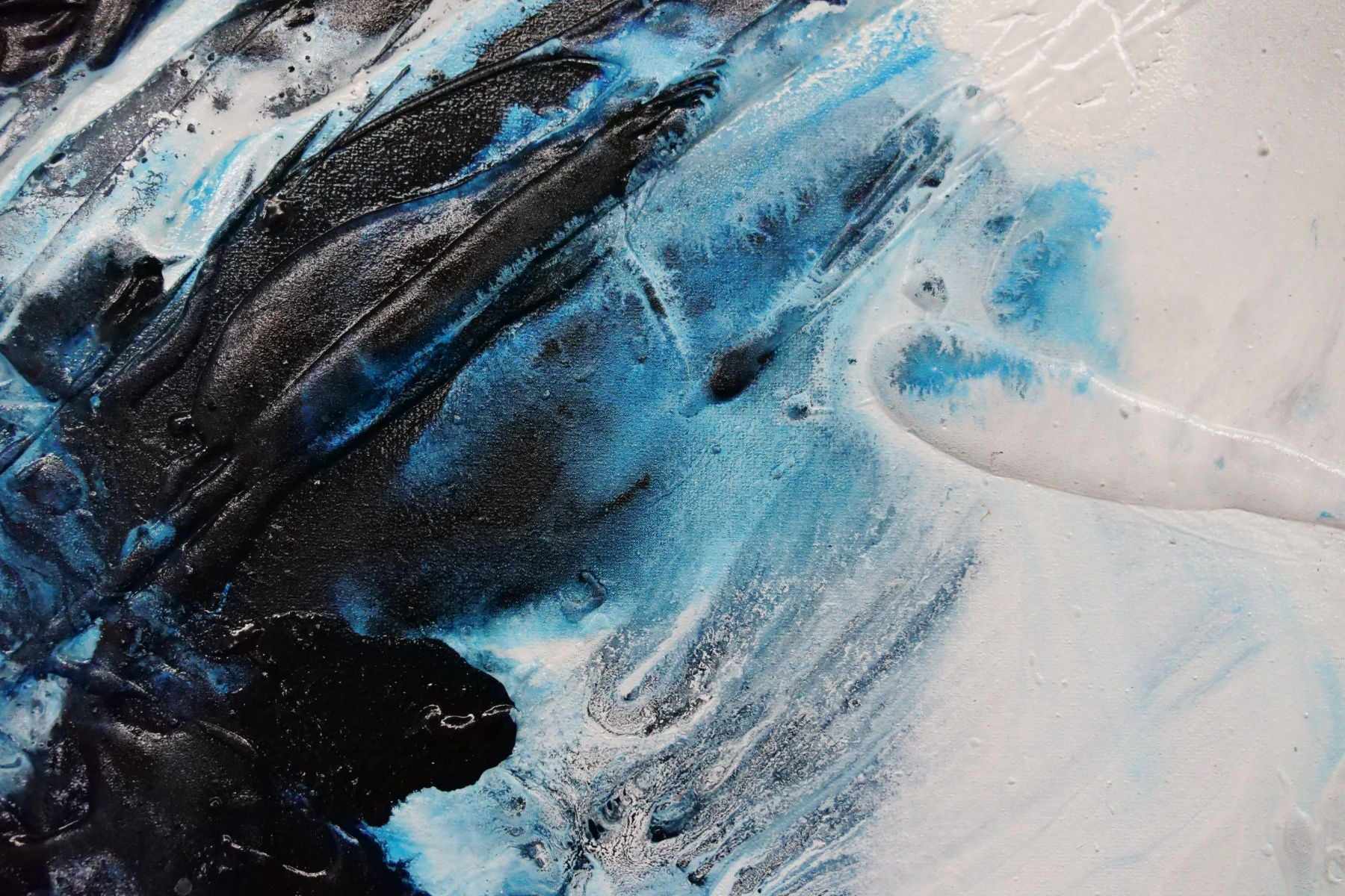 Midnight Genie 160cm x 100cm Blue Grey Textured Abstract Painting (SOLD)