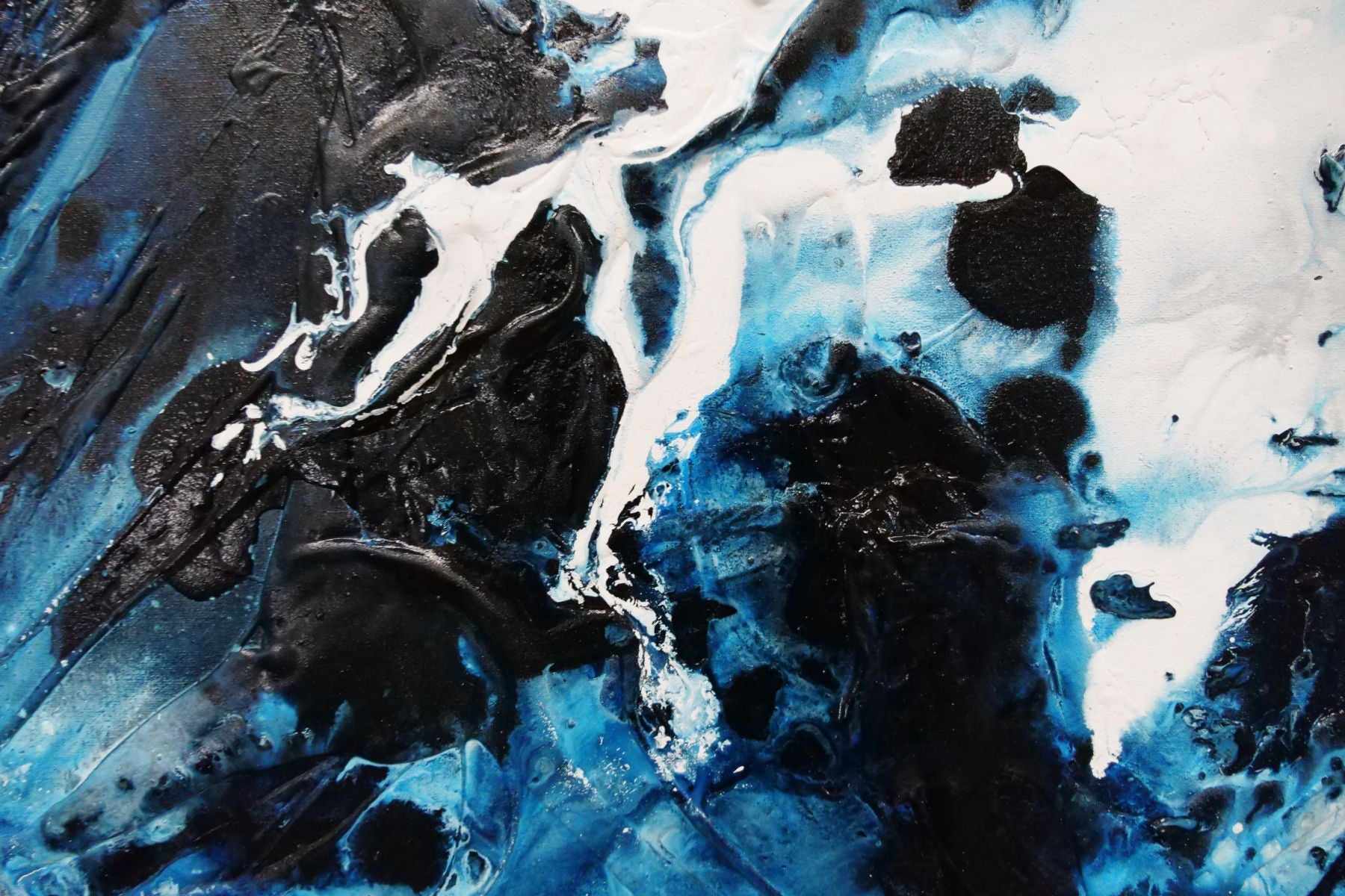 Midnight Genie 160cm x 100cm Blue Grey Textured Abstract Painting (SOLD)-Abstract-[Franko]-[Artist]-[Australia]-[Painting]-Franklin Art Studio