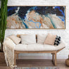 Midnight Hour 160cm x 60cm Blue Cream Textured Abstract Painting (SOLD)-Abstract-Franko-[huge]-[Australian]-[best Selling]-Franklin Art Studio