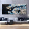 Midnight Rapture 240cm x 100cm Blue Grey White Textured Abstract Painting (SOLD)-Abstract-Franko-[Franko]-[huge_art]-[Australia]-Franklin Art Studio