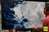Midnight Rocket 160cm x 100cm Grey Blue Textured Abstract Painting (SOLD)-Abstract-[Franko Artist]-[Gold Coast]-[Brisbane]-[Huge]-Franklin Art Studio