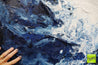 Midnight Rocket 160cm x 100cm Grey Blue Textured Abstract Painting (SOLD)-Abstract-[Franko]-[Artist]-[Australia]-[Painting]-Franklin Art Studio