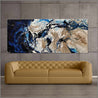 Midnight Romantic 240cm x 100cm Blue Cream Textured Abstract Painting (SOLD)-Abstract-Franko-[Franko]-[huge_art]-[Australia]-Franklin Art Studio