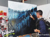 Midnight Seclusion 120cm x 120cm Blue Abstract Painting (SOLD)-abstract-Franko-[franko_artist]-[Art]-[interior_design]-Franklin Art Studio
