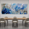 Midnight at the Oasis 200cm x 80cm Cream Blue Textured Abstract Painting (SOLD)-Abstract-Franko-[Franko]-[huge_art]-[Australia]-Franklin Art Studio