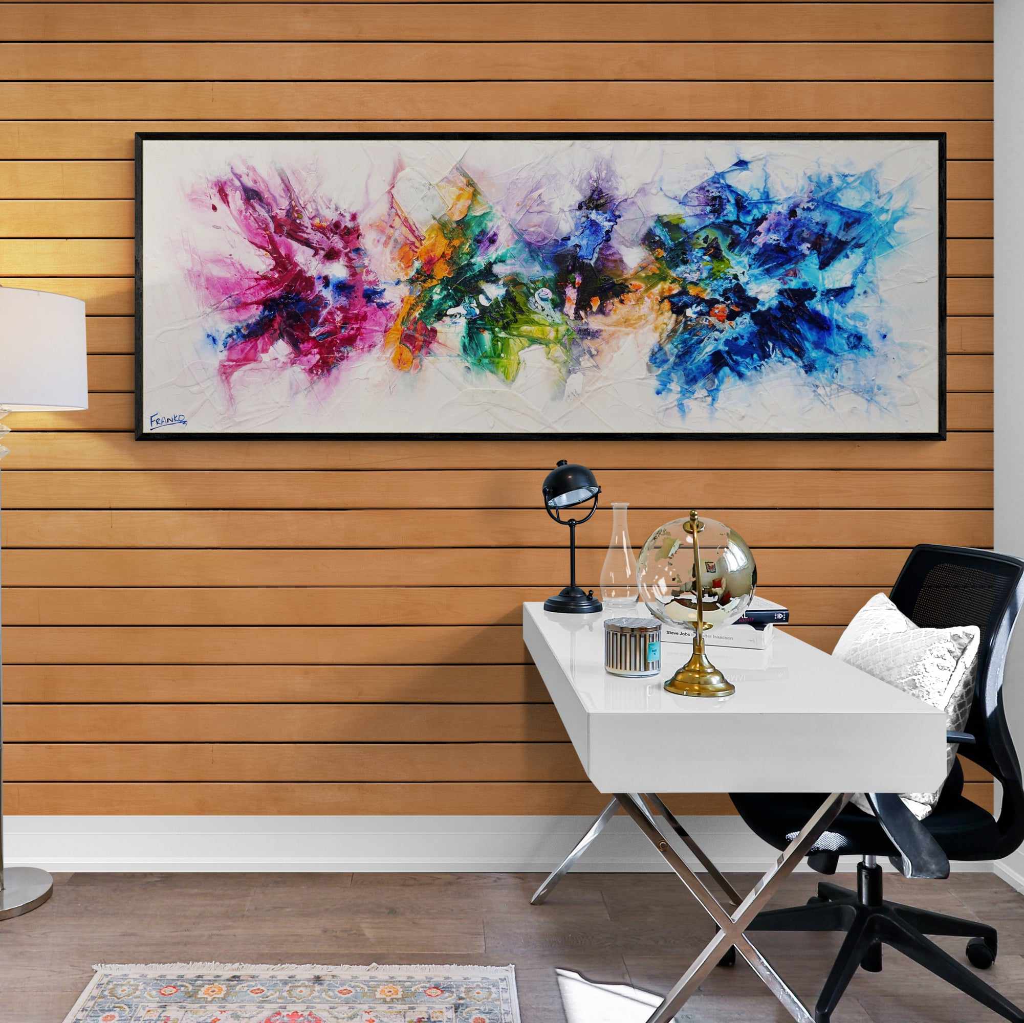 Mini Bouquet 160cm x 60cm Colourful Textured Abstract Painting (SOLD)-Abstract-Franko-[Franko]-[huge_art]-[Australia]-Franklin Art Studio