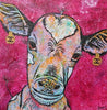 Mini Moo Moo Bobby 120cm x 120cm Pink Cow Painting (SOLD)-abstract realism-Franko-[Franko]-[Australia_Art]-[Art_Lovers_Australia]-Franklin Art Studio