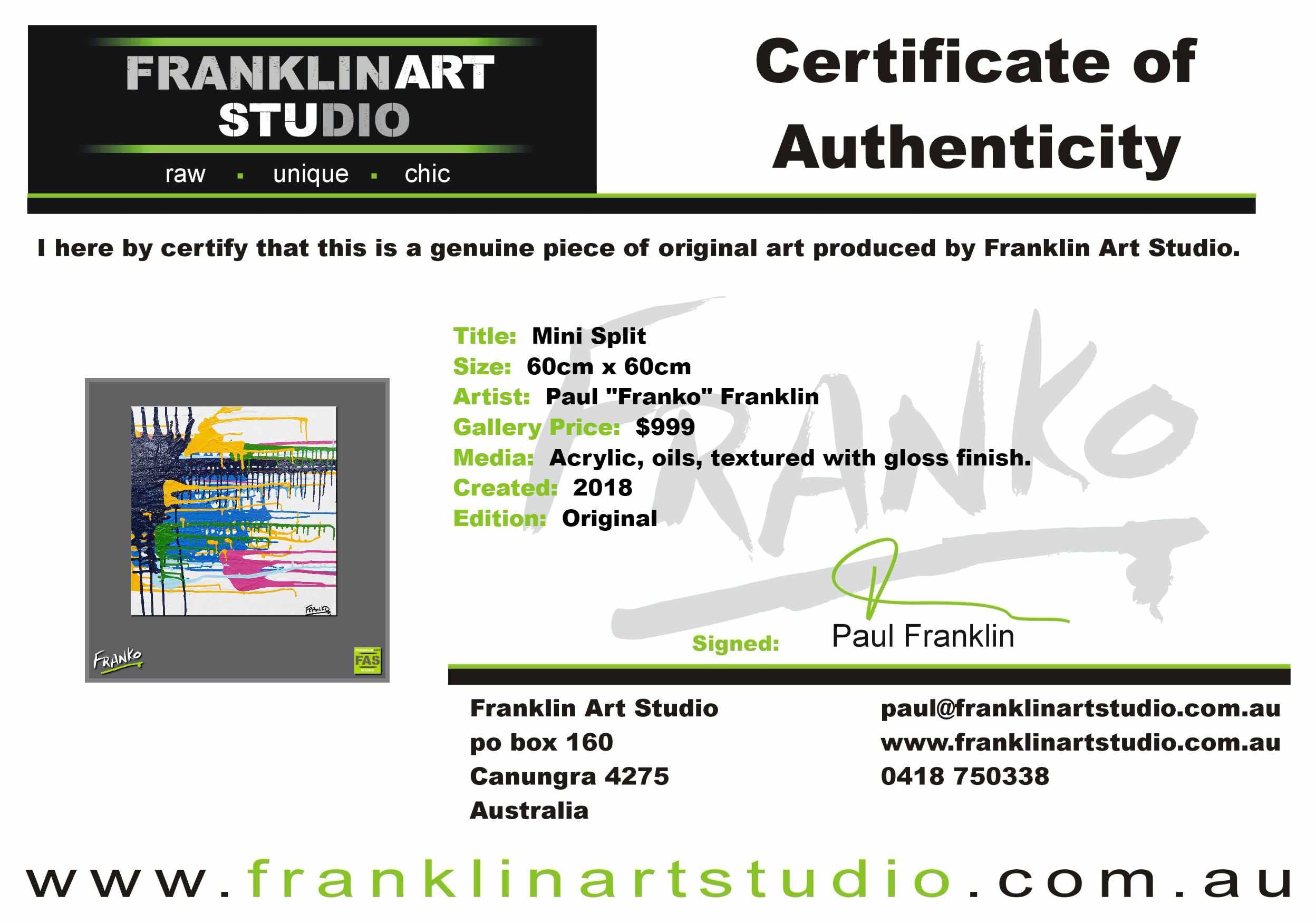 Mini Split 60cm x 60cm Square Colourful Abstract Painting (SOLD)-Abstract-Franko-[franko_art]-[beautiful_Art]-[The_Block]-Franklin Art Studio